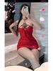 Red Embroidered Erotic Ancient Style Qipao Nightgown for Role Play