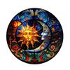Round Metal Aluminum Sign Art Sun and Moon Wreath Decorative Plates Entrance Gift Mask Theme For Bar Club Home Room Wall Decor