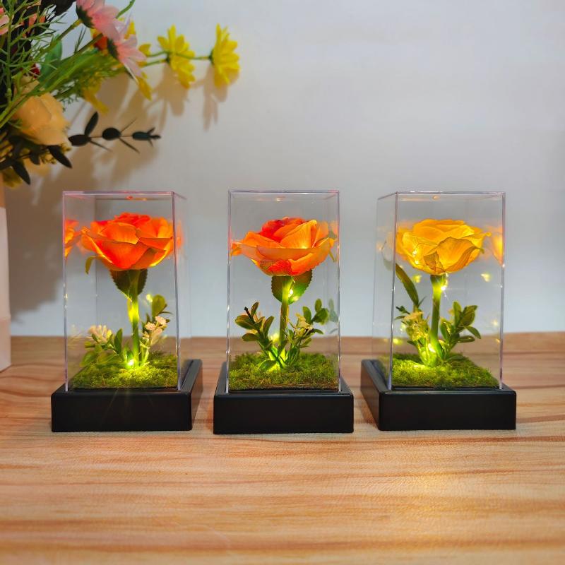 Acrylic Simulated Rose 1Pcs Glowing Flower Gift for Romantic Occasions