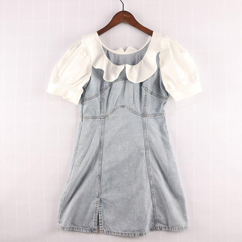 

Внутренние продажи Летняя женская одежда K-стиль Слим Кружево Спущенное плечо Джинсовое платье 8d-23 Light blue without Bows] XS