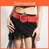 Belt Leather Punkinspired With Rivets And Silver Buckle For Outfits Casual