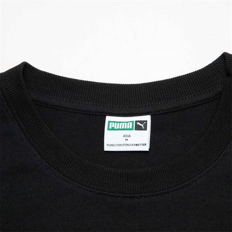 Puma Paisley Print Loose Breathable Crew Neck American Vintage Pullover Short Sleeve T-Shirt Unisex Tops Black 539502-01