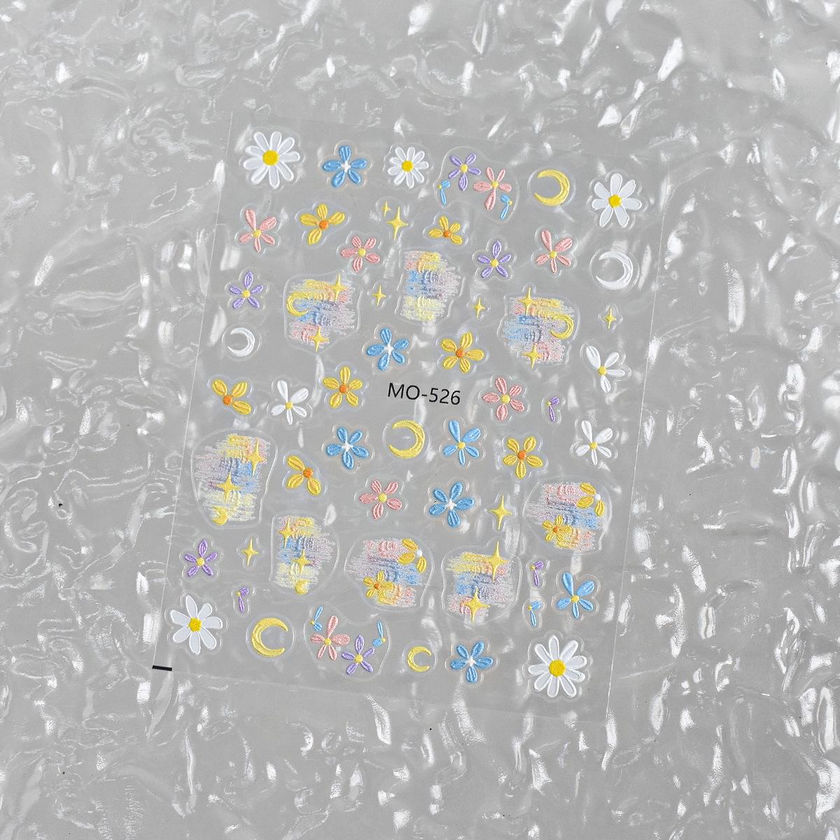 

Charming Floral Oil Painting Texture 3D Nail Stickers Model 1