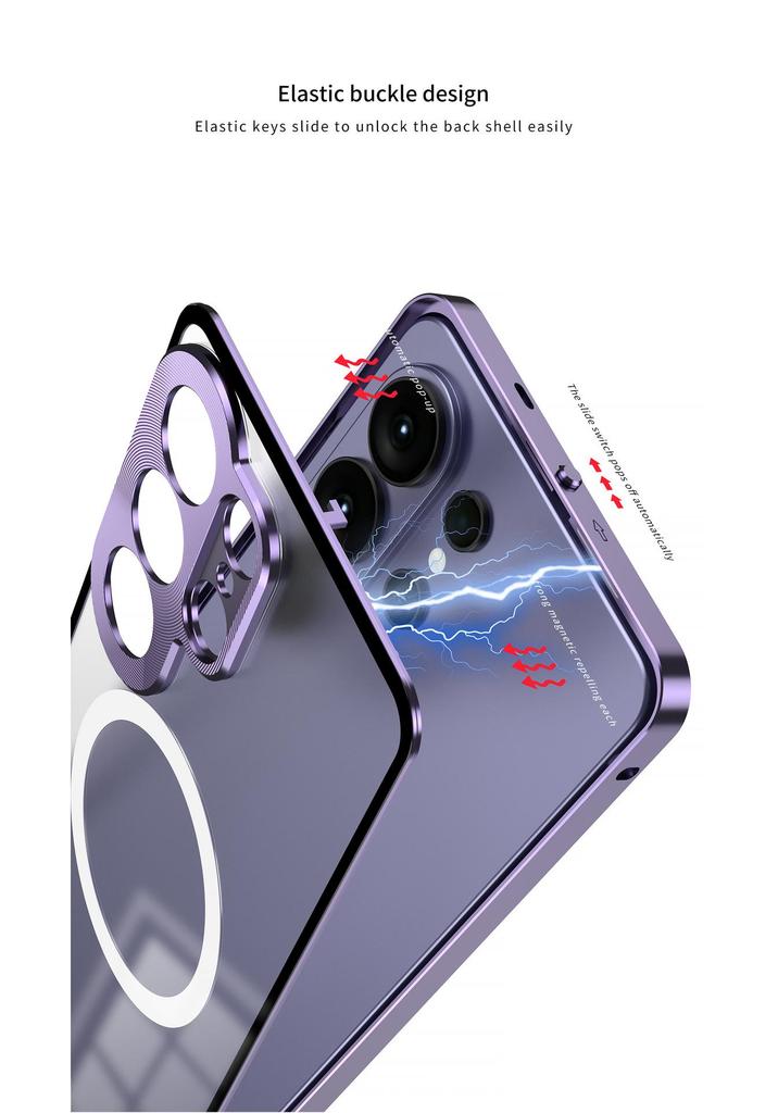 Metal Phone Case with Spring Buckle for Samsung S26 Ultra, S25 Ultra, S25+, and S24+ (Single-sided, Cross-border Compatible)