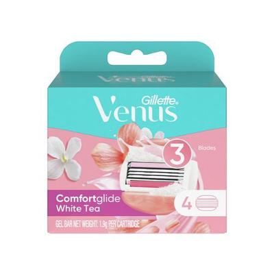Venus Comfortglide White Tea Rasierklingen, 4 Stück (Rasierer Kompatibel/Seifenstück Befestigt)