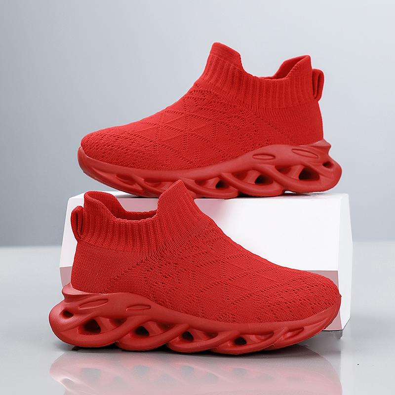 Kinder Sneaker Jungen Socken Schuhe Mode Strick Frühling Atmungsaktiv Leicht Laufschuhe Sportschuhe Junge zum Hineinschlüpfen Lässiger Sneaker