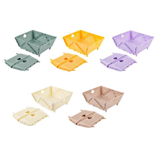 Collapsible Colander Folding Drain Basket with Resting Feet Dishwasher Safe Kitchen Food Strainer for Fruit Vegetables Pasta