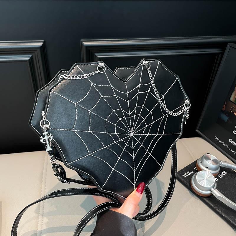 Niche Special-shaped Bag Sweet Girl Cool Spicy Style Love Cross-body Personalized Dark Spider Web Shoulder Female