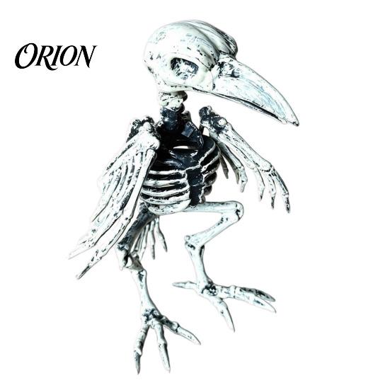 Halloween Tabletop Ornaments Animal Skeleton Figurine, Realistic Crow Rat Scorpion Bone Props for Haunted House Decorations House, Plastic Skull Decor
