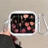 Clear Earphone Cases Cover With Hook Case For Samsung Galaxy Buds 2 3 FE 4Pro 2Pro Live 3Pro 4 Pro Cartoon Tulip