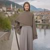 Women's 2025 Spring Cape-Style Blazer: Fashionable Long Sleeve Short Top