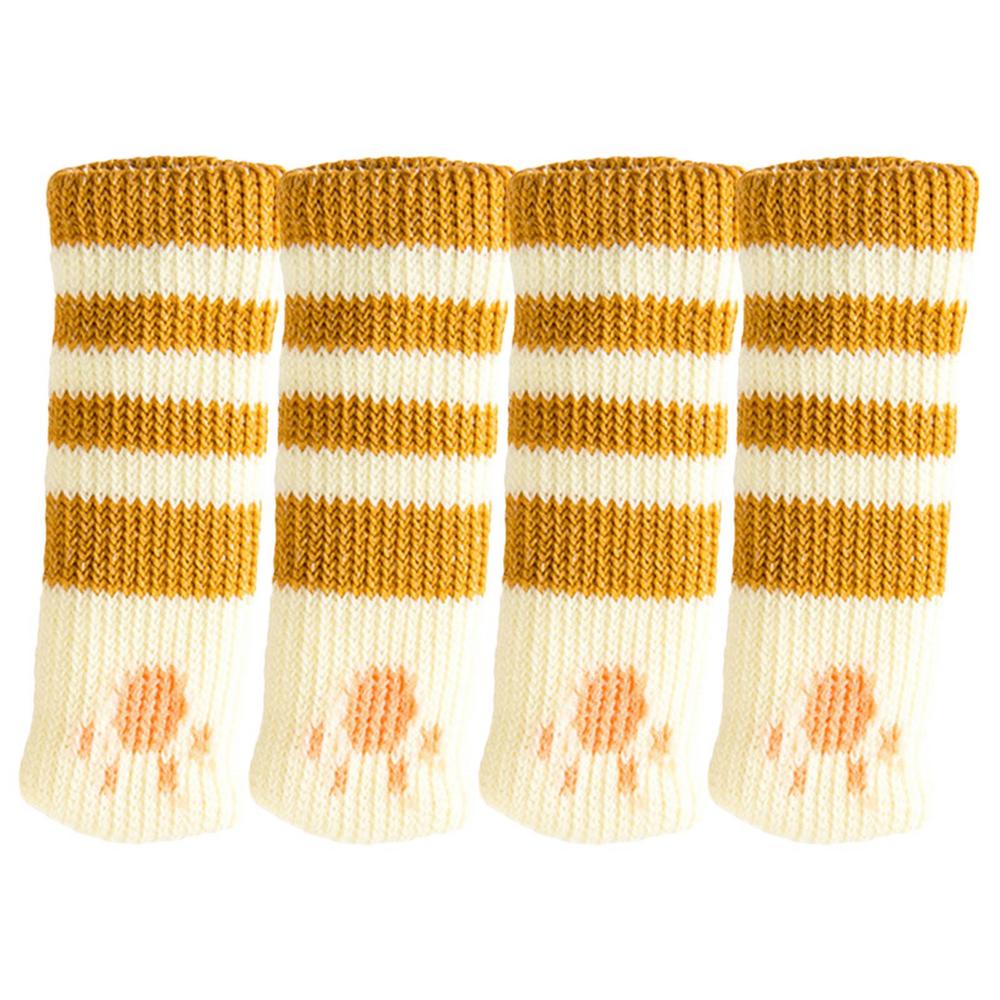4Pcs Table And Chair Foot Pad Foot Cover Knitted Socks Cat Claw Mute Wear-resistant Non-slip suitable Floor Protection Mat