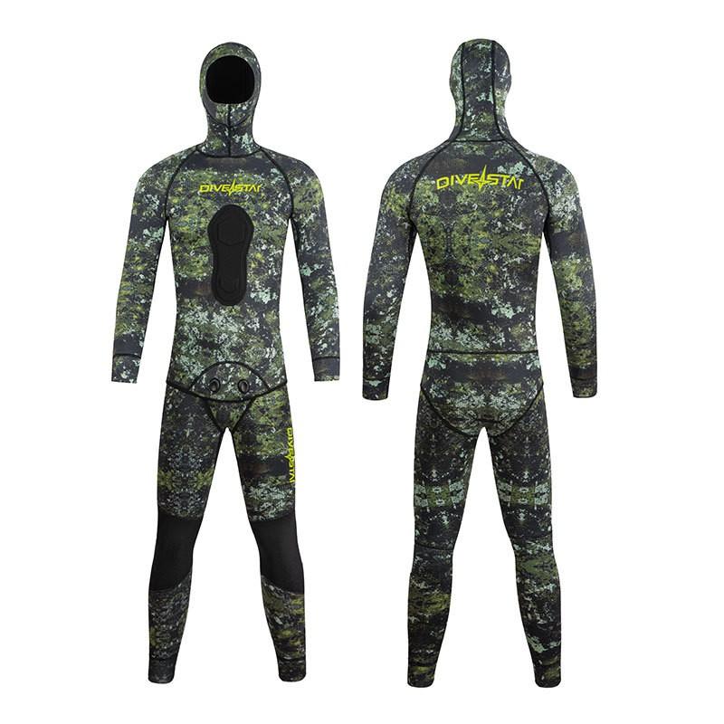 3mm Neoprene Wetsuit Set Freediving Spearfishing Snorkeling Surfing Unisex Camo Design