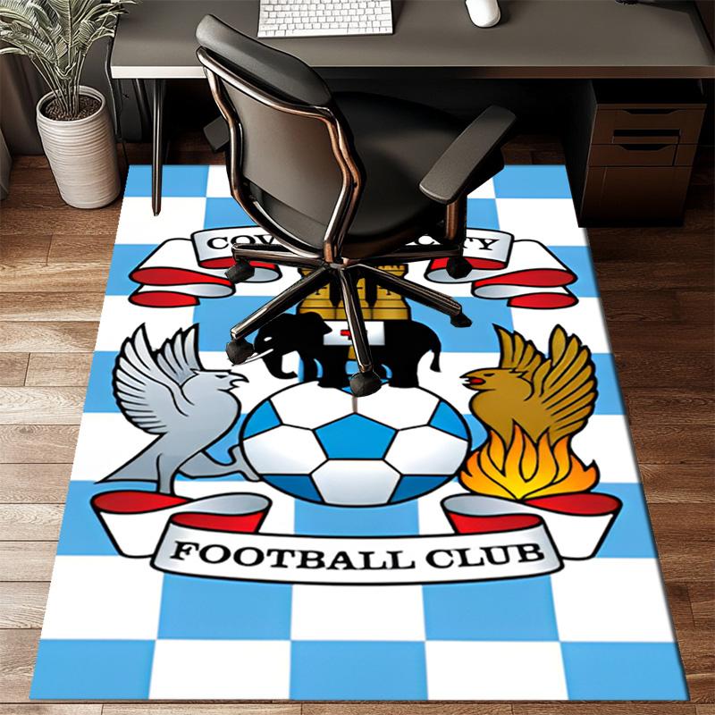 Coven-try Football Club Crest Printed Office Carpet Chair Cushion Entryway Rug, Rugs for Living Room, Bedroom Christmas gifts