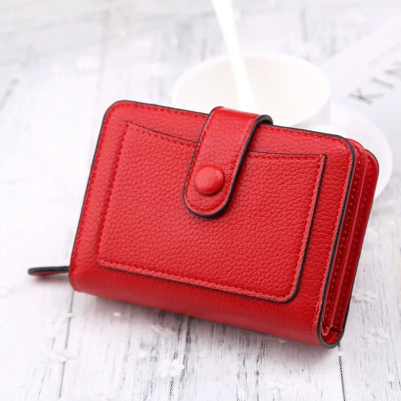 Women Wallets   Luxury Brand Red Black Small Mini Coin Purse Hasp Card Holder Lady Wallet Zipper Female Leather Buckle