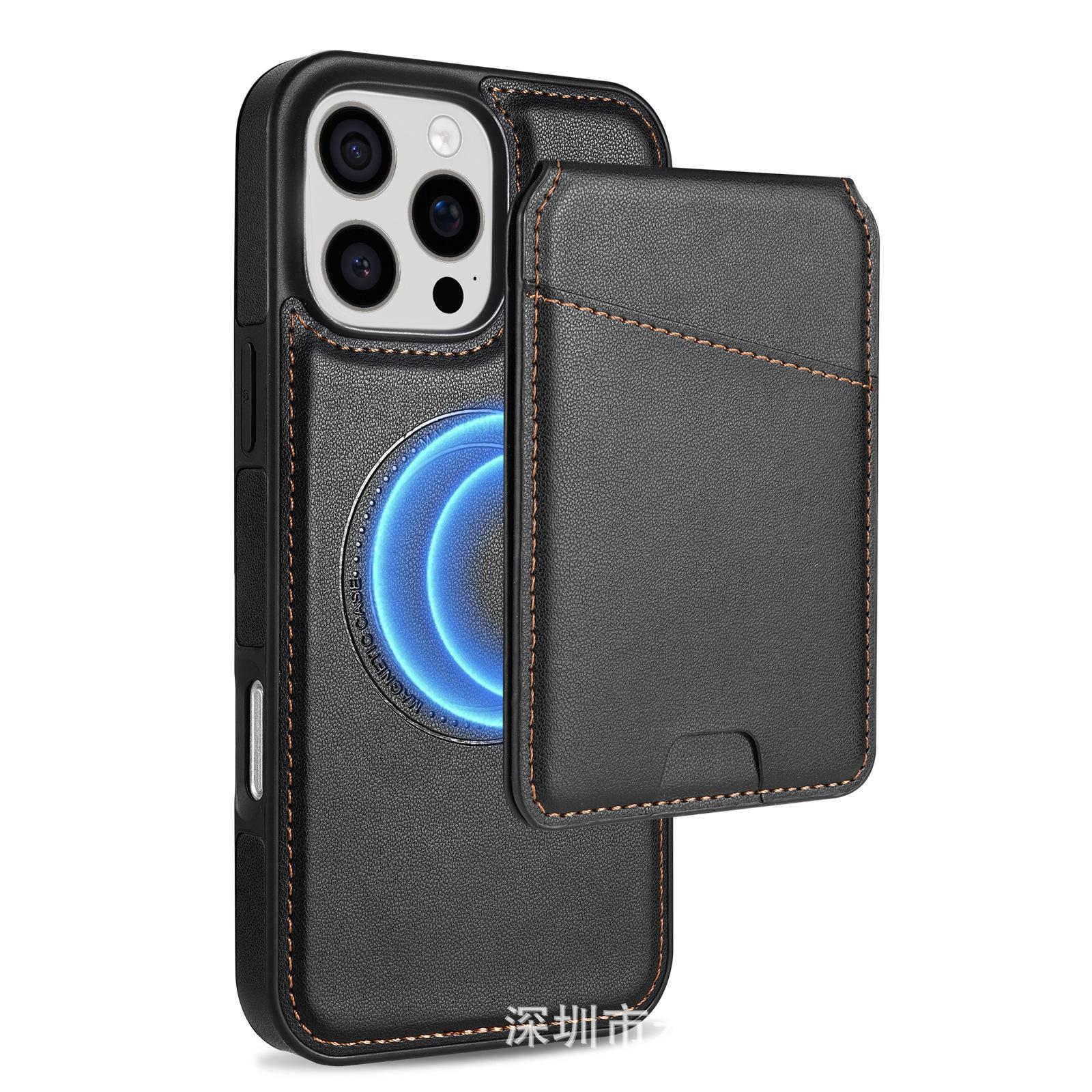 

Magnetic Leather Wallet Case for iPhone 16 Pro Max 15 Plus 14 13 12 11 Xs Max XR 7 8 SE 2022 Wireless Charging Detachable Cover For iPhone 8 Plus чёрный