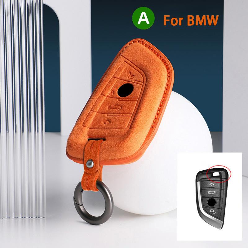 For BMW 3 5 Series X1 X2 X3 X4 X5 X6 X7 F30 F90 F10 G30 G60 E60 F48 F39 E70 F15 F16 325li 530 Car Key Case Cover Suede Keychain