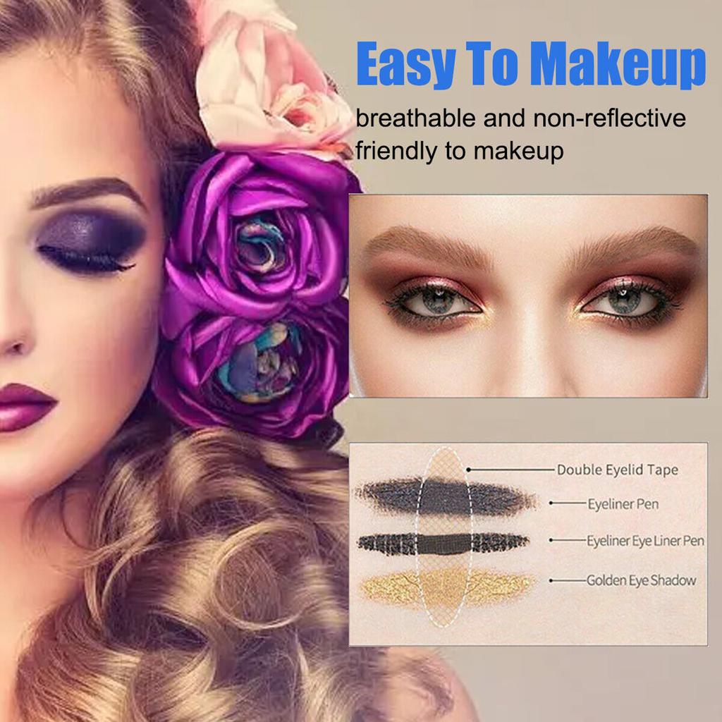 360pcs Lace Eyelid Lifter Tape Roll Lace Mesh S Shape Water Adhesive Eyelid Stickers for Droopy Uneven