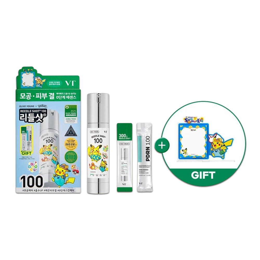 VT Reedle Shot 100 Essence 50ml Special Kit (Lead Shot 300 1ml + PDRN Essence 1.5ml + Acrylic Post-it)
