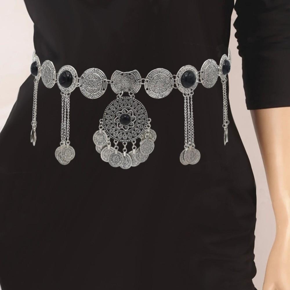 Metal Ethnic Style Belt Adjustable Body Chain Versatile Tassel Belly Chain  Women