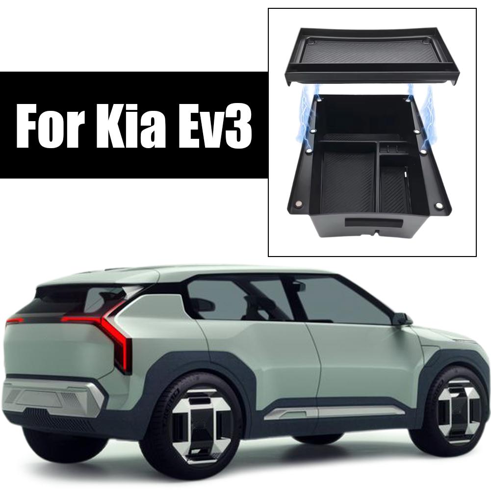 ABS Car Armrest Under Storage Box Organizer Holder Tray Car Central Card Coin Stowing Tidying For Kia Ev3