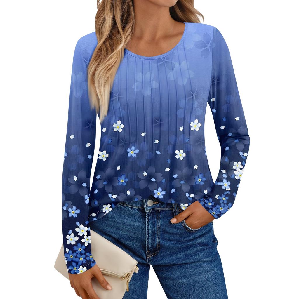 Damen Langarmshirts Grafik-T-Shirts Lässige Basic-Tops Pullover