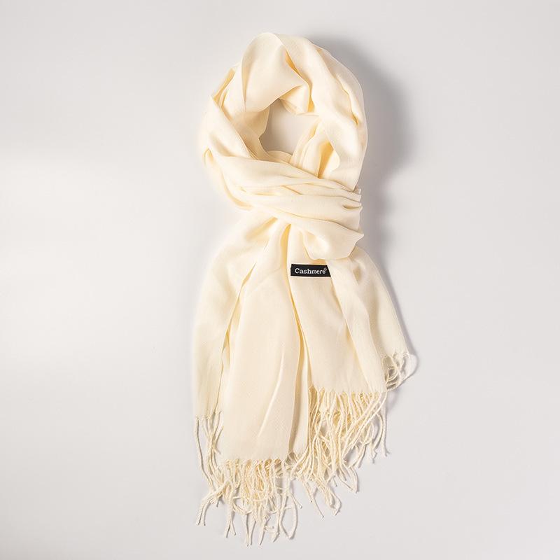 Women's High-End Red Imitation Cashmere Knit Shawl - Versatile & Fashionable