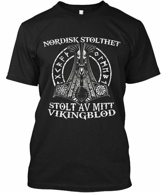 Viking Blood Valhalla Nordic Norse Mythology T T-Shirt L