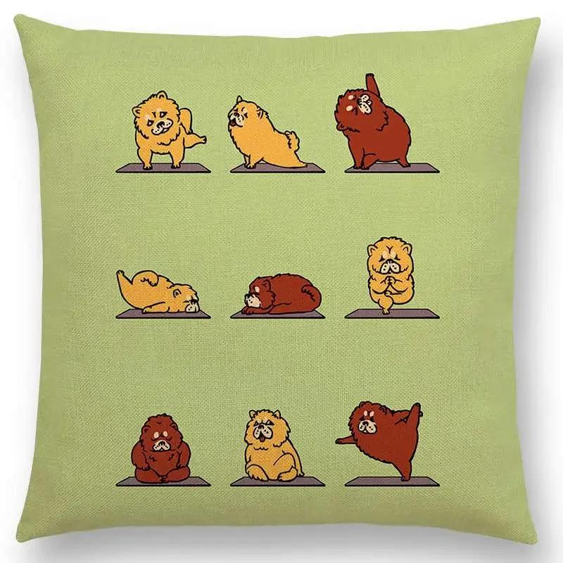 Mais Novos Animais Yoga Estampas de Desenho Animado Engraçadas Capa de Almofada Alpaca Coelho Dachshund Bull Terrier Hipopótamo Cães Panda Capa de Almofada para Sofá