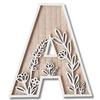 Airtone Initial Alphabet Object Welcome Space Board Selected Wood Nordic Interior Thick Self-Standing (A)