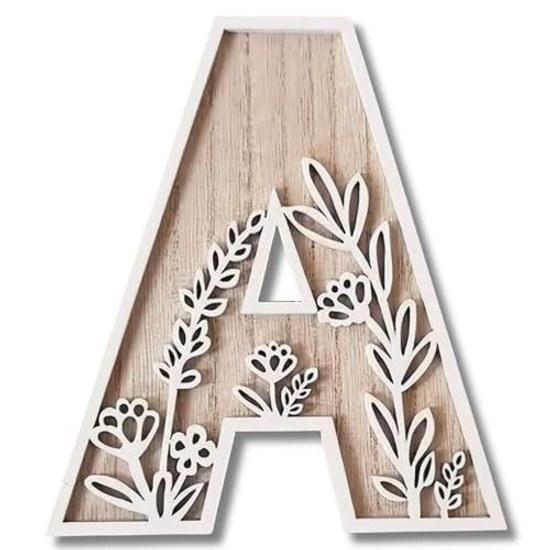 Airtone Initial Alphabet Object Welcome Space Board Selected Wood Nordic Interior Thick Self-Standing (A)