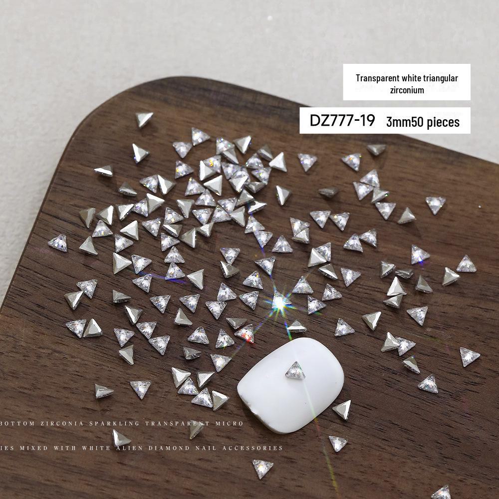 50-Piece Mixed Shape Zircon Manicure Diamonds