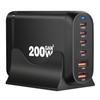 200W Gallium Nitride Multifunctional Desktop Charger with 3A3C Ports - Universal Fast PD Charging Adapter