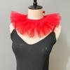 Retro Ruffled Tulle Faux Collar Choker Necklace for Toddler Girls Layered Mesh Neck Ruff Victorian Renaissance Neckwear