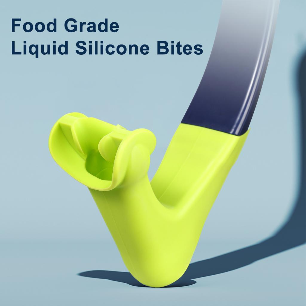 Adult Swimming Snorkel Tube, Snorkelling Training Front Breathing Tube Center Mount Silicone Mouthpiece Freestyle Breathing Tube