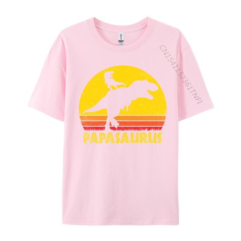 Design Papasaurus Fathers Day Tshrit Tops Shirts Special Premium Cotton TShirt Vintage T Shirts Plain