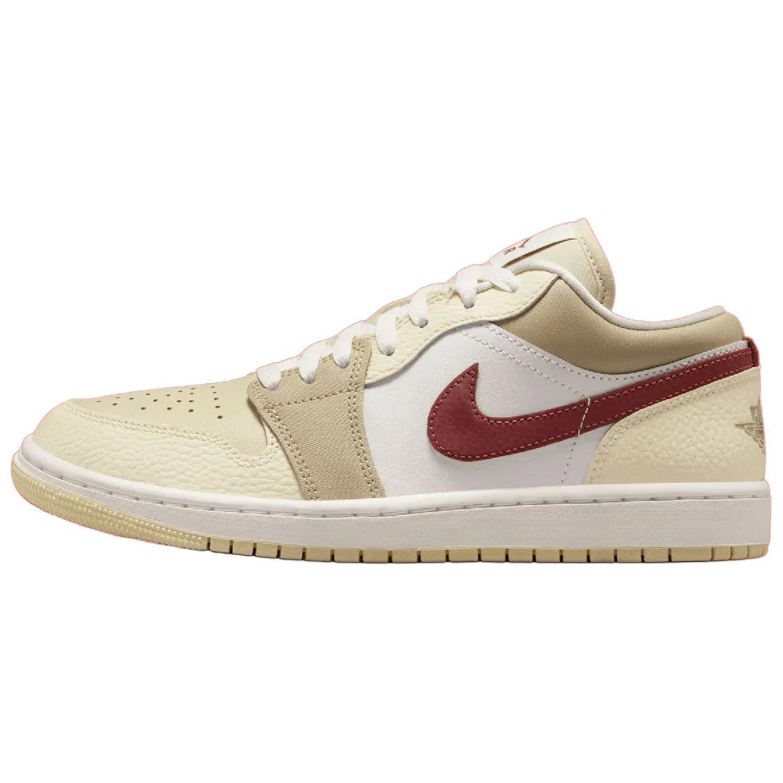 

Женские кроссовки Air Jordan 1 Low Desert Khaki Red Sepia кремовые Summit-White светло-хаки HV6530-100 37.5