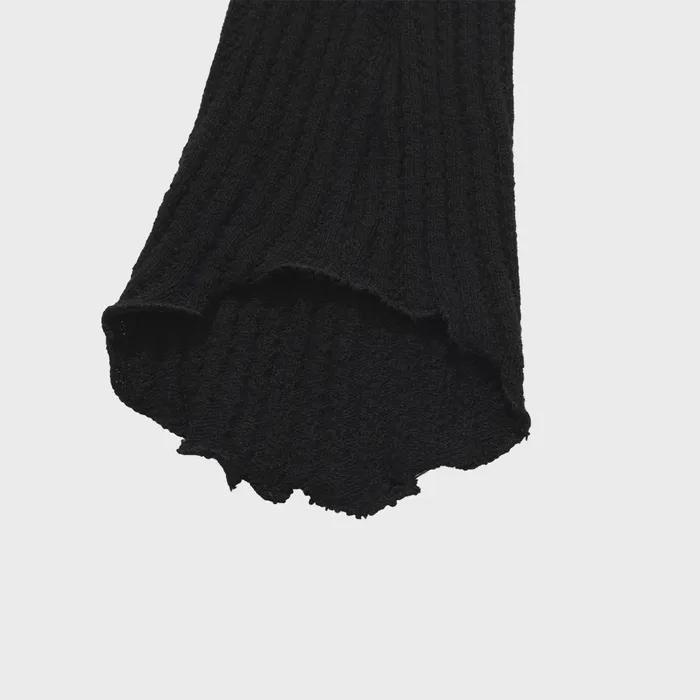 LACE LONG KNIT WARMER(BLACK)