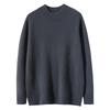 Men's High Neck Thickened Cashmere Sweater: Loose Fit, Plus Size, Warm Knit Base Layer for Autumn/Winter.