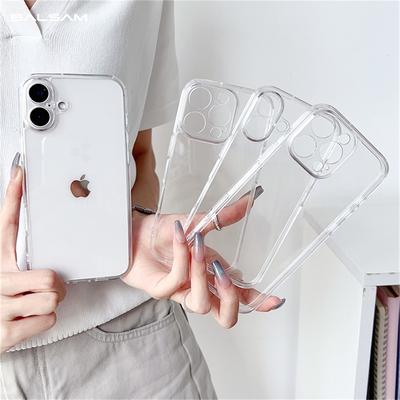Luxuriöse, transparente Silikon-Schutzhülle aus stoßfestem Acryl für iPhone 16 15 14 13 12 11 Pro XS Max X XR 7 8 16 Plus SE Bumper Clear Hard Protection Cover