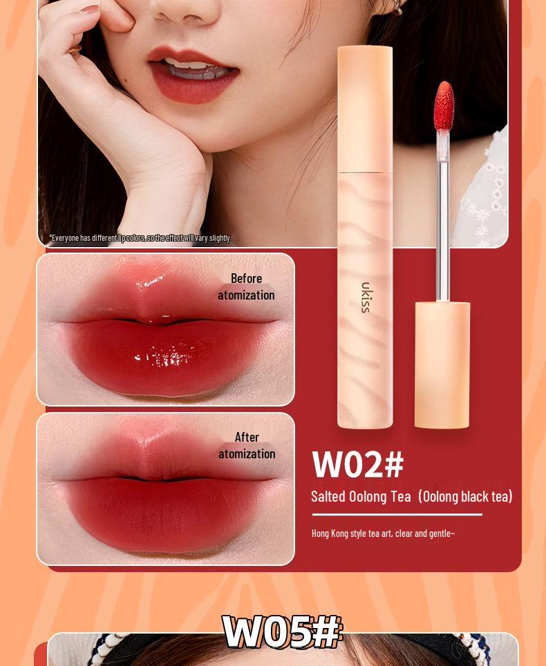 Ukiss Water Lip Dew W12: Moisturizing Lipstick & Lip Gloss for a Natural, Student-Friendly Look