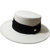 French High-end Sense of Holes and Imitation Woolen British Style Literary Flat Top Hat Women's Autumn and Winter Fashion Elegant Hat Tide