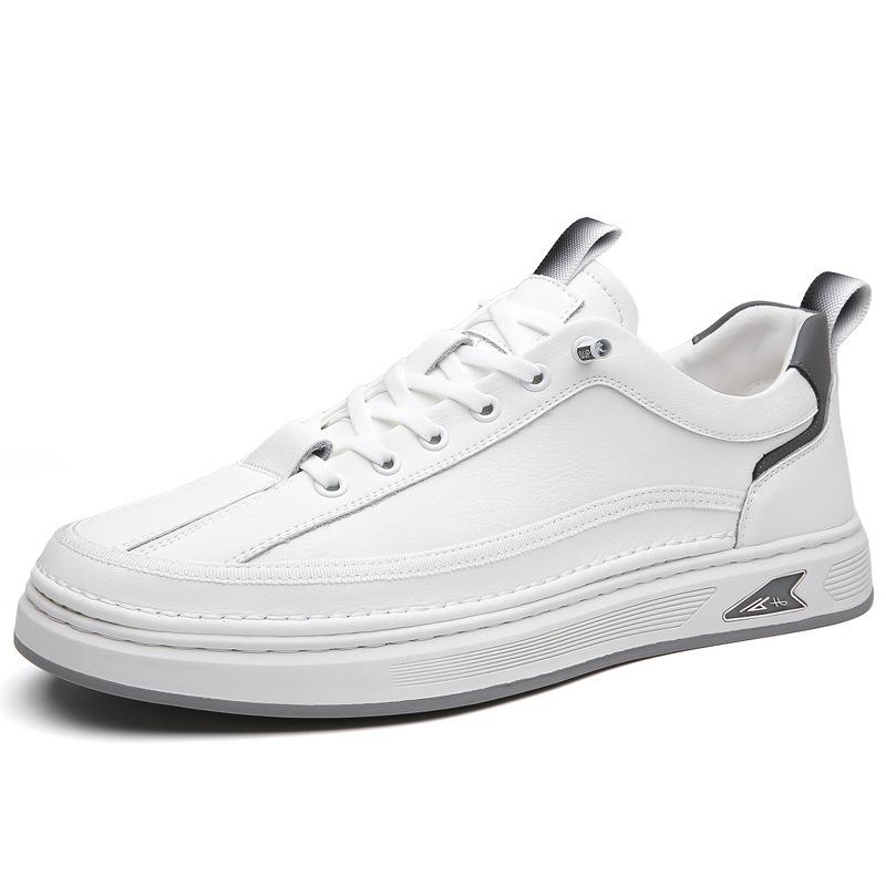 Men's shoes autumn new men's casual leather shoes men's trend fashion board shoes genuine leather retro white shoes