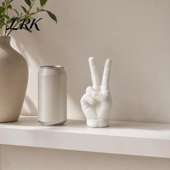 Light Atmosphere Decor Hand Gesture Statue, 3D Printed Yes Finger Sign Sculpture, Modern Home Decoration Decorative Tabletop Ornament for Bookshelf,