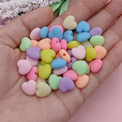 Effen Kleur Kralen Rubber 11*10mm Maakmaterialen DIY Sieraden Accessoires Hart 50 stuks Mode kralen