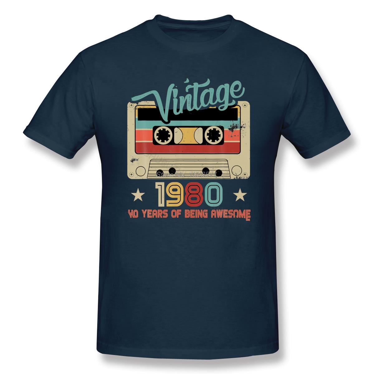 

Vintage 1980 Of Being Awesome Retro T Shirt Men Oversized Cotton Short Sleeve Tshirt Cool Tees Tops Harajuku Streetwear 4XL
