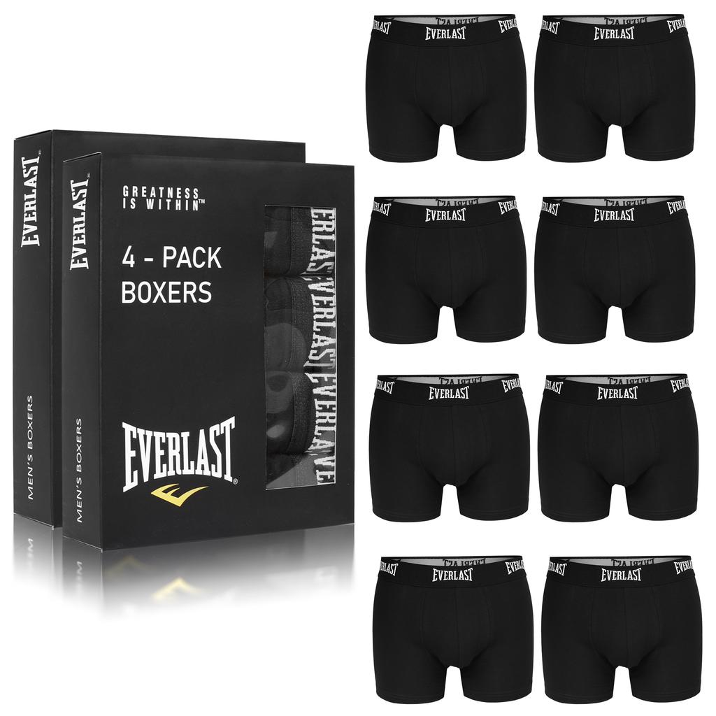 Everlast Bokserki Majtki Męskie Bm400 Bawełniane Czarne 8 Sztuk Rozmiar Xl