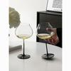 Lusso Francese Stelo Nero Ampia Coppa Bicchiere da Champagne Cristallo Ultra Sottile Calice da Vino per Home Bar Set Vintage da Dessert Brindisi Festa