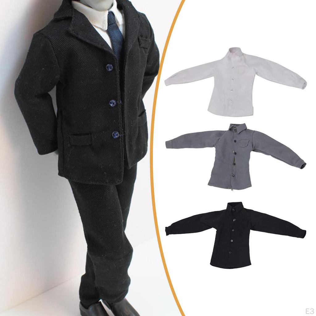1/6 Action Figure Shirt Doll Model Clothes Lightweight Stylish Miniature Clothing Dressing Up for
