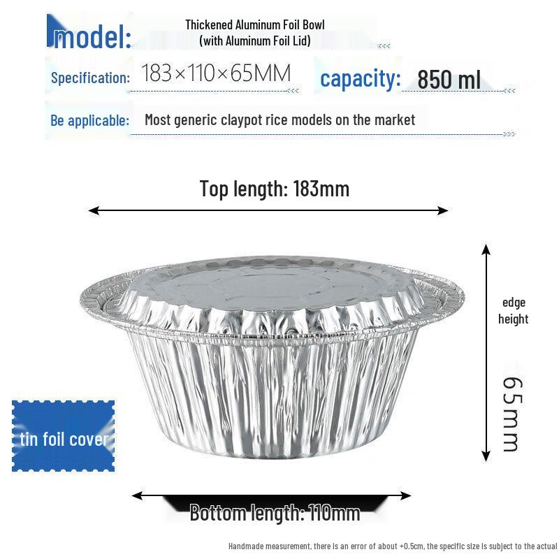 Handun Disposable Round Aluminum Foil Takeaway Bowls with Lids